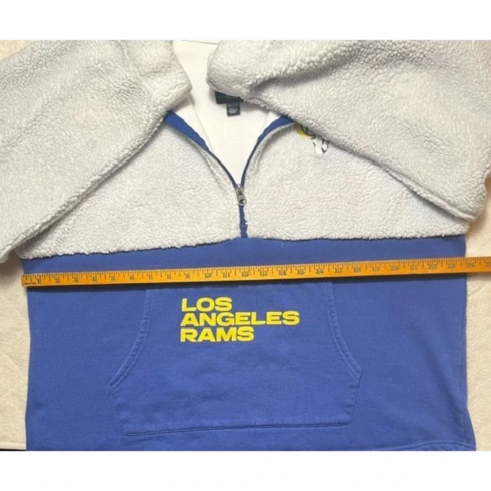 NFL Women's Sz XXL Los Angeles Rams Half-Zip Sherpa Pullover Football Logo -2269